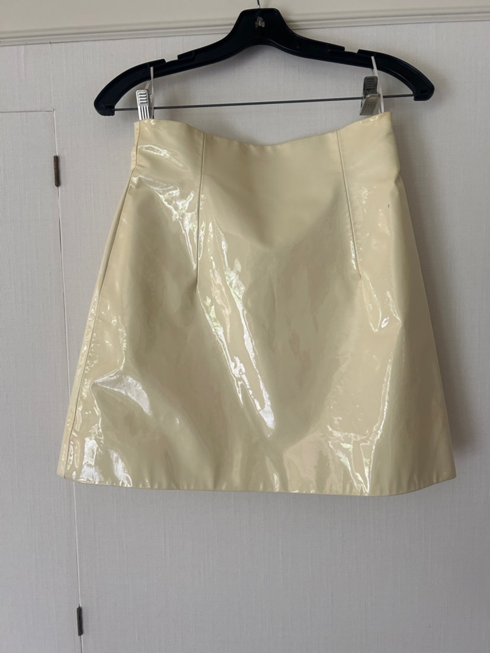 Dolce & Gabbana Cream Patent A-Line Mini Skirt